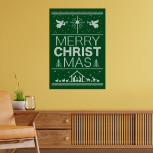 Affiche Vilain Joyeux Chandail Vert Noël Fun Religieux