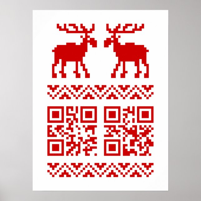 Affiche Vilain Sweater QR Code Bonne année! (Devant)
