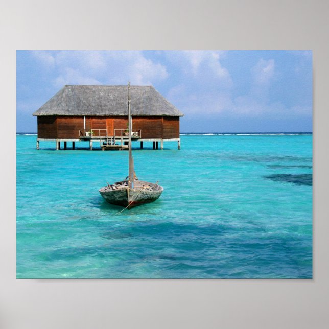 Affiche Villa en lune de miel, Maldives (Devant)