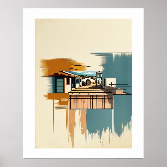 Affiche Villa méditerranéenne Vintage (Devant)