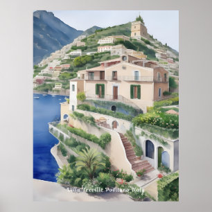 Affiche Villa Treville Positano Italie Art exclusif