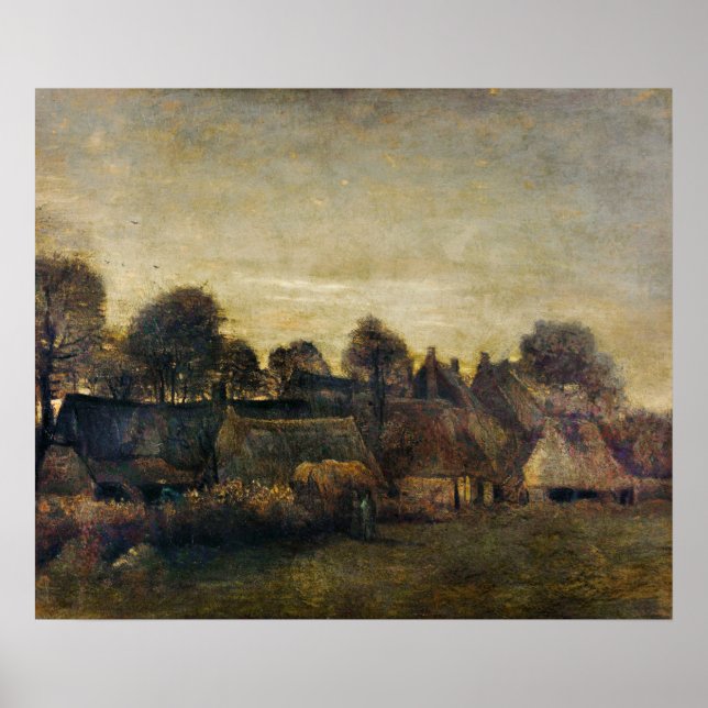 Affiche Village agricole à Twilight (1884) (Devant)
