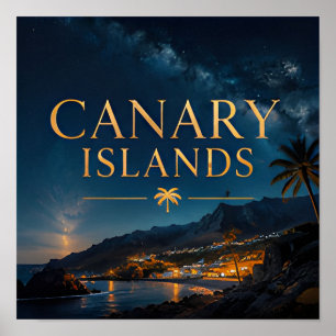 Affiche Village côtier coloré des îles Canaries