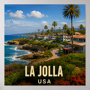 Affiche Village côtier de La Jolla Californie Voyage