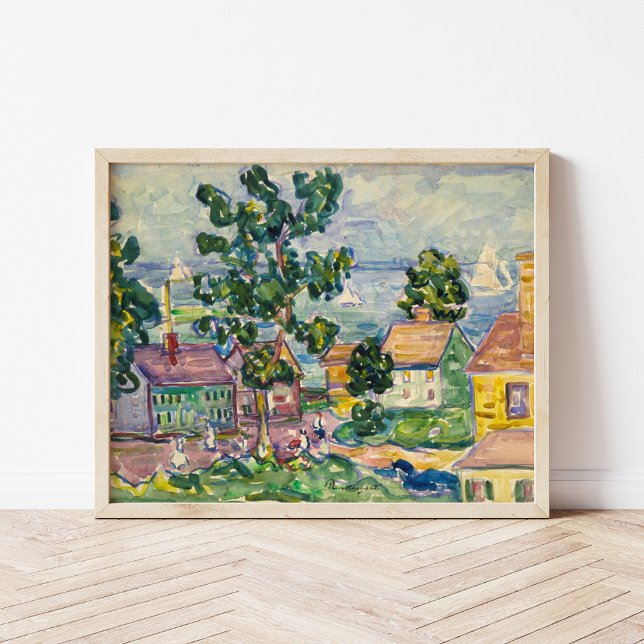 Affiche Village côtier de la Nouvelle-Angleterre | Maurice (Créateur téléchargé)