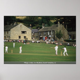 Affiche Village cricket, basse Bradford, South Yorkshire, 