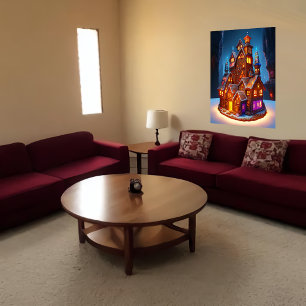 Affiche Village de Gingerbread   Art AI