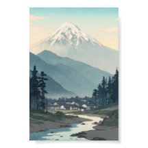 Village de la rivière Fuji Moderne Ukiyo-e Zen