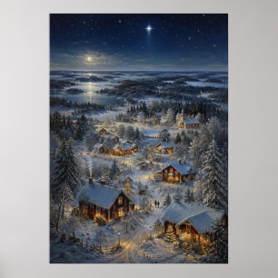 Affiche Village de Noël I - Village du district des lacs