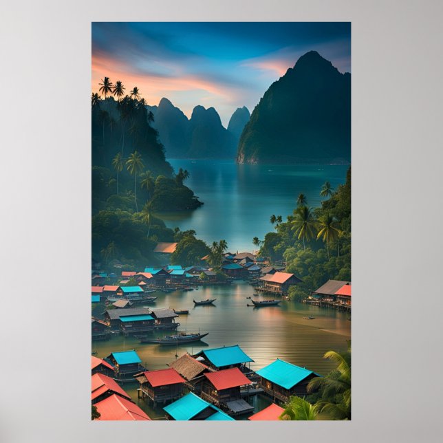 Affiche Village de pêcheurs indonésien (Devant)