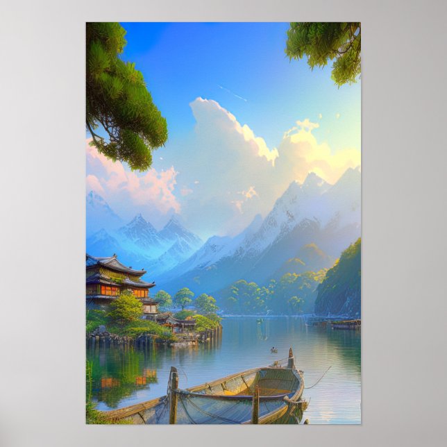 Affiche Village de pêcheurs japonais (Devant)