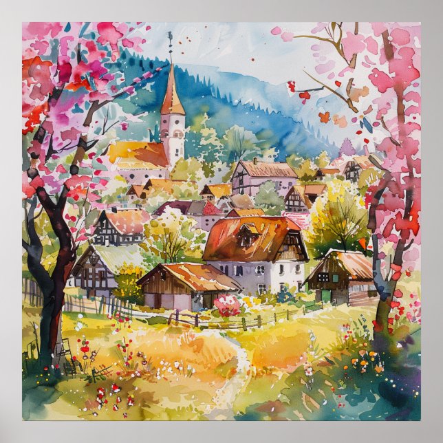 Affiche Village de printemps (Devant)