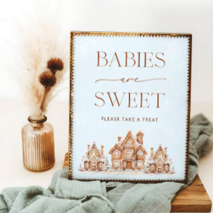 Affiche Village d'hiver Les bébés de Noël sont doux