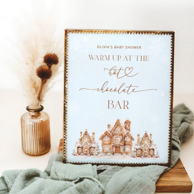 Affiche Village d'hiver Réchauffez-vous au Hot Chocolate B (Créateur téléchargé)