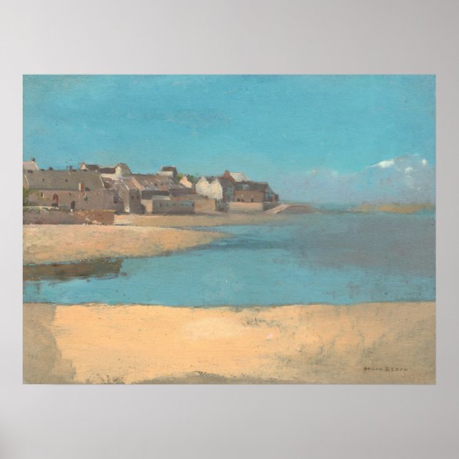 Affiche Village en bord de mer - Odilon Redon Beaux-Arts (Devant)