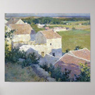 Affiche Village en été Peinture paysagère
