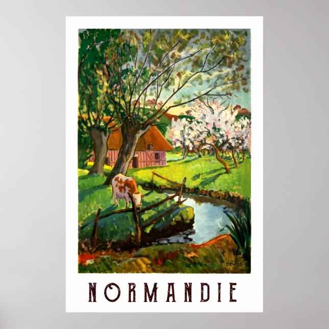 Affiche Village en Normandie, France (Devant)