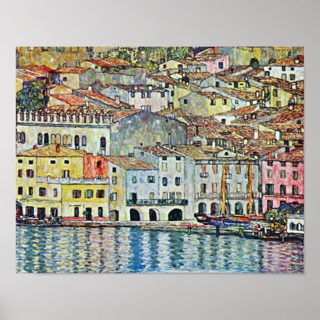 Affiche Village italien Malcena au jardin par Klimt (Devant)