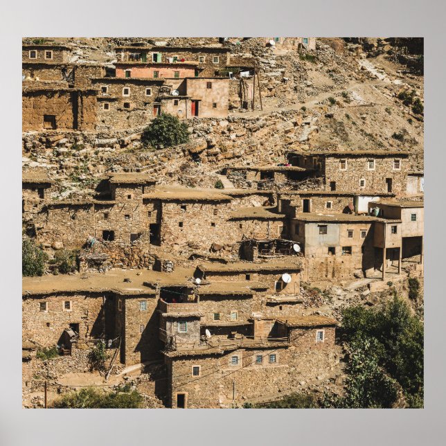 Affiche Village marocain traditionnel, architecture archiv (Devant)