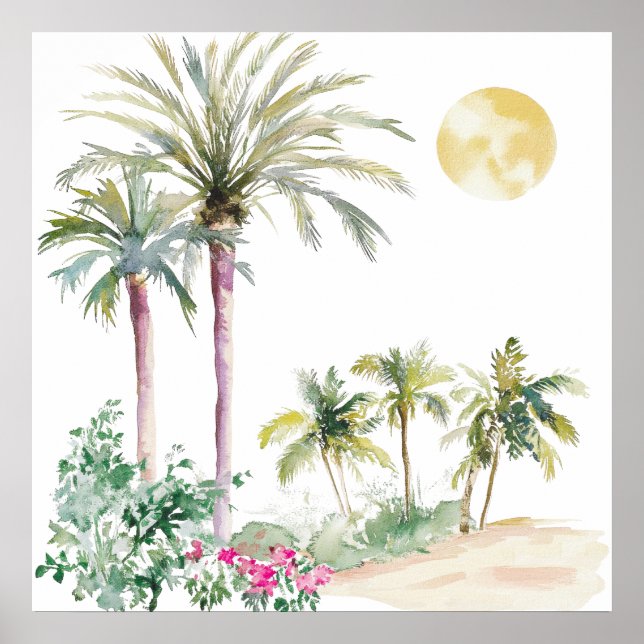 Affiche Village marocain Watercolor Boho (Devant)