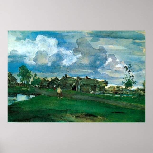 Affiche Village russe Valentin Serov (Devant)
