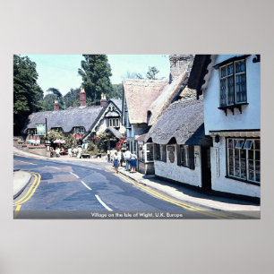 Affiche Village sur l'île de Wight, Royaume-Uni Europe