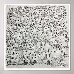 Affiche Village toscan