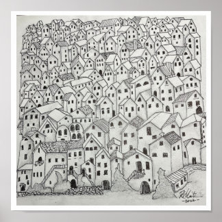 Affiche Village toscan