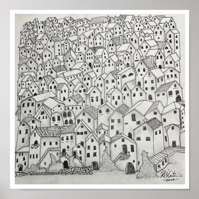 Affiche Village toscan (Devant)