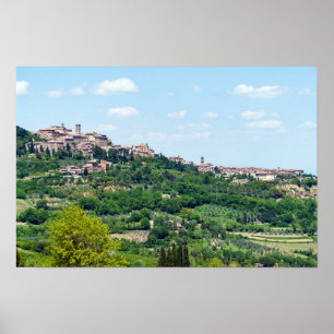 Affiche Village traditionnel typique en Toscane - Italie