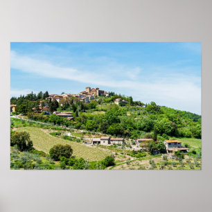 Affiche Village typique traditionnel en Toscane - Italie