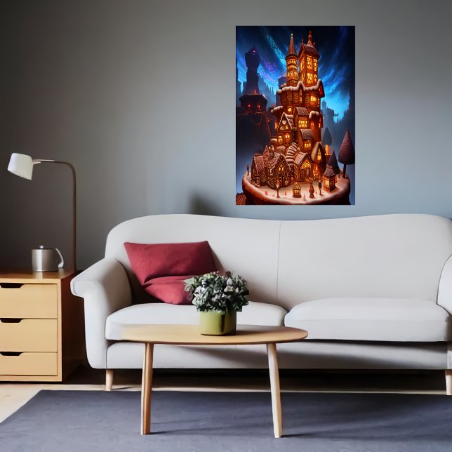 Affiche Village unique cool de pain d'épices | Art AI (Créateur téléchargé)