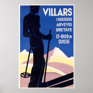 Affiche Villars Chesieres Arveyes Bretaye Alpes suisses
