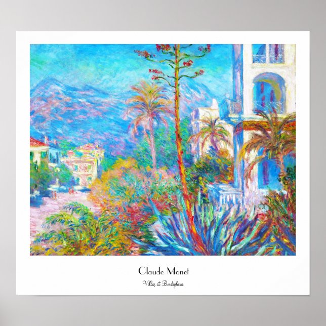 Affiche Villas à Bordighera Claude Monet (Devant)