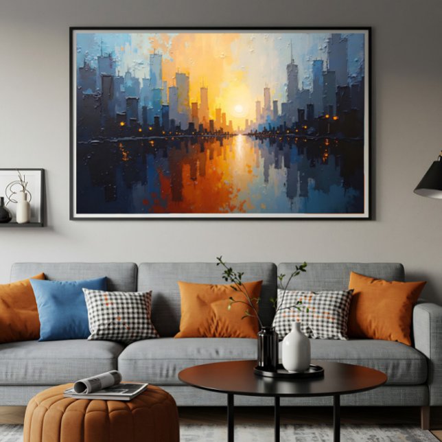 Affiche Ville au coucher du soleil (Créateur téléchargé)