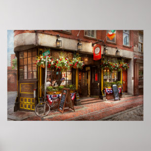 Affiche Ville - Boston MA - La Taverne du Dragon Vert