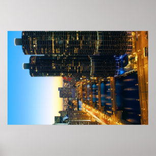 Affiche Ville Chicago de marina