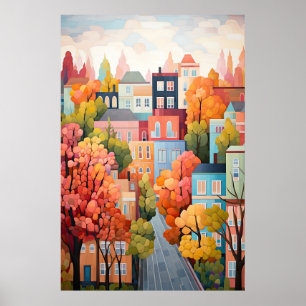 Affiche Ville colorée