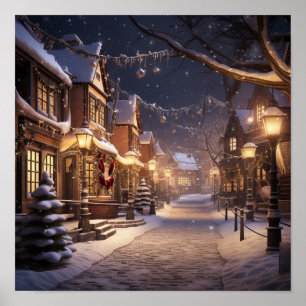 Affiche Ville couverte de neige