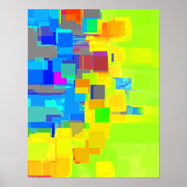 Affiche "Ville dans le ciel" Art géométrique (Devant)