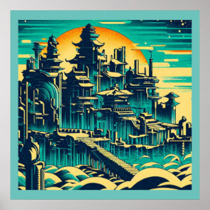 Affiche Ville d'Atlantis 1 - Style boisé
