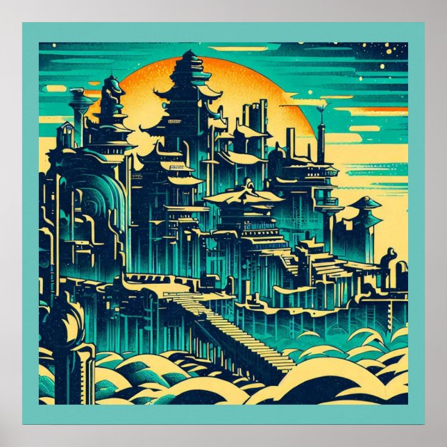 Affiche Ville d'Atlantis 1 - Style boisé (Devant)