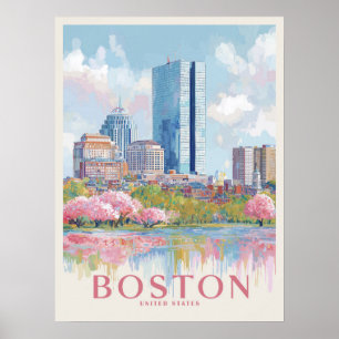 Affiche Ville de Boston Vintage