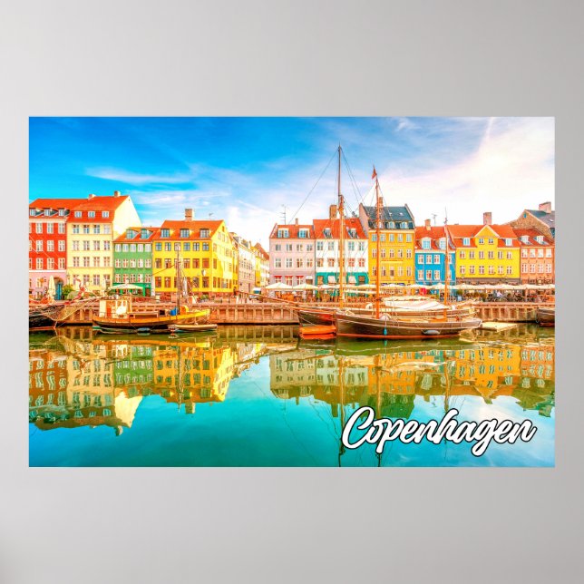 Affiche Ville De Copenhague, Danemark (Devant)
