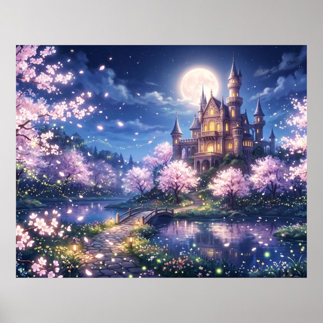 Affiche Ville de fantaisie et château (Devant)