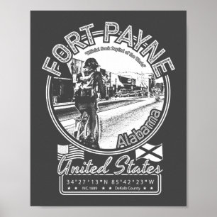 AFFICHE VILLE DE FORT PAYNE - ETAT D'ALABAMA