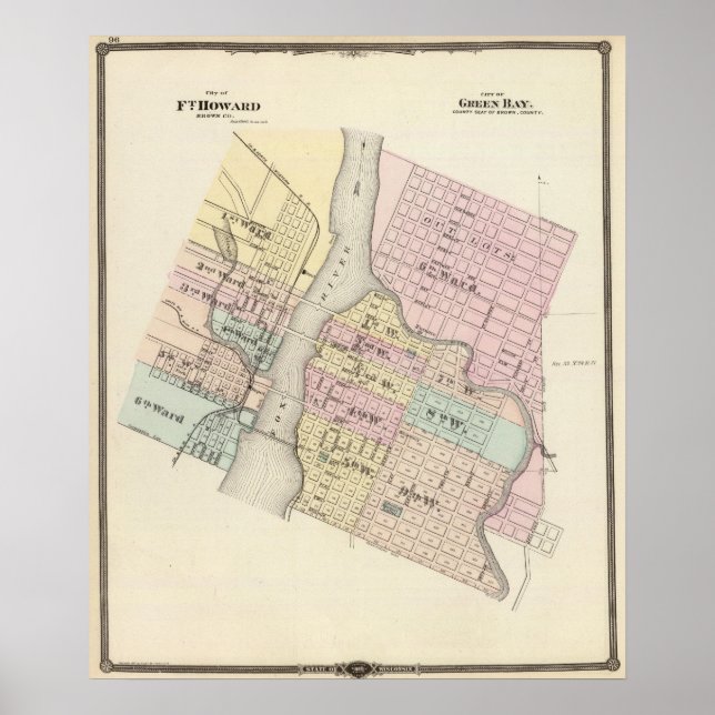 Affiche Ville de Ft Howard, ville de Green Bay (Devant)