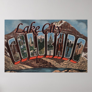 Affiche Ville de lac, le Colorado - grandes scènes de