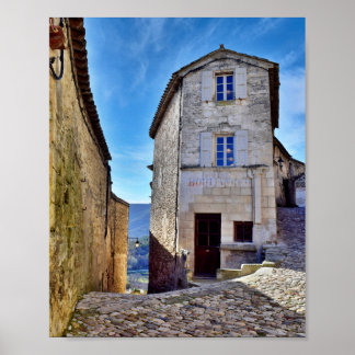 Affiche Ville de Lacoste célèbre rue en France Europe