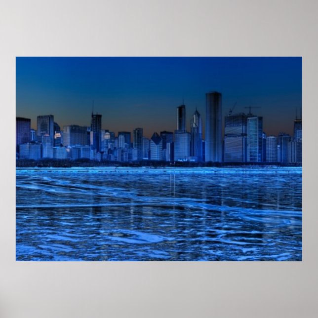 Affiche Ville de larges épaules et lac Michigan (Devant)